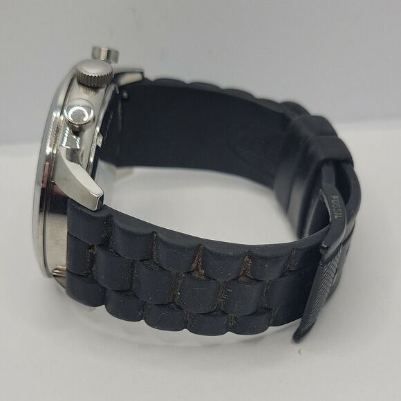 Fossil Townsman FS4866 Men's Black Silicone Analog Dial Quartz Wrist Watch DE495 - Picture 8 of 10